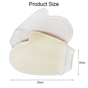 Guantes de ducha de lufa naturales suaves y cómodos, cepillo de ducha exfoliante de limpieza corporal para adultos de estilo Simple - Product Image 3