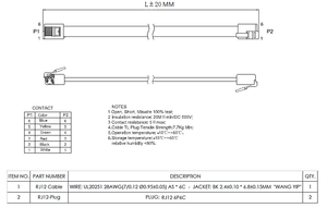 ขั้วต่อ RJ12 สายเคเบิล RJ11 6P6C ใช้ได้กับ <span class=keywords><strong>LeGo</strong></span> <span class=keywords><strong>EV3</strong></span> สำหรับสายโทรศัพท์ DIY ความยาว 15 ซม. - Product Image 6