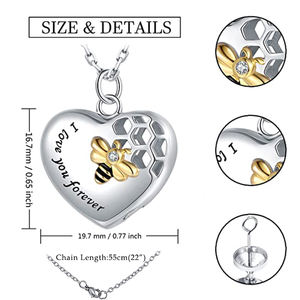 Urna Funeraria en Forma de Corazón para Cenizas, Collar con Colgante de Abeja <span class=keywords><strong>Reina</strong></span> Adornado con Panal de Abejas, Collares con Colgante de Abeja, Joyería de <span class=keywords><strong>Abejorro</strong></span>, Regalo - Product Image 2