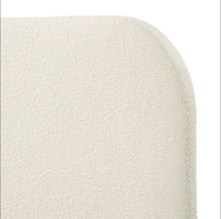 Meubles de chambre à coucher Tête de lit arquée moderne Crème Blanc Boucle Teddy Tissu Rembourré Queen Size Lit plate-forme