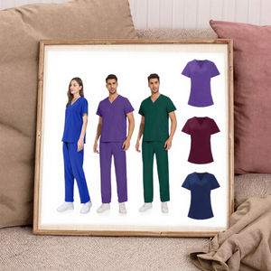 Tenues d'infirmière anti-âge en tissu éponge doux, ensembles de jogging lavables pour médecins et uniformes d'hôpital unisexes (Polyester/Rayonne) - Product Image 2