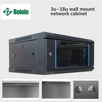Rak Server Mini 19 Inci, Kotak Data Kedalaman Rendah 530x350mm, 4U, Pemasangan Dinding, Kabinet Kamera CCTV