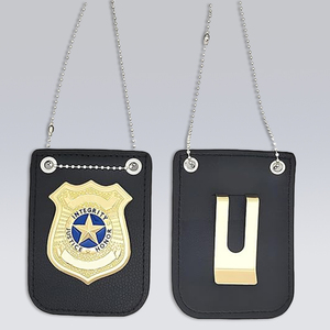 Badge personnalisé de <span class=keywords><strong>garde</strong></span> du <span class=keywords><strong>corps</strong></span> national, emblème de sécurité vierge en métal plaqué or et argent, avec étui et collier - Product Image 2