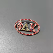 Épingle de poitrine pour femme en métal plaqué or, imitation perle, forme ovale, charmante, DELTA KAPP <span class=keywords><strong>Association</strong></span> Jewelry Organization - Product Image 5