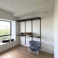 Système d'organisation de placard modulaire mural réglable, étagères de rangement en fil métallique pour vêtements, pour chambre à coucher