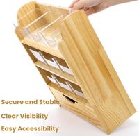 Organisateur de sachets de thé en bois à 4 niveaux à prix avantageux, support vertical pour café et thé, tiroir coulissant, étagère pour sachets de thé pour la maison et le bureau