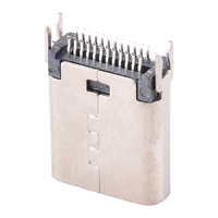 Connecteur femelle USB-C 24P, pas de 1,0 mm, montage central, longueur 10,5 mm, 10 000 cycles, pour charge d'ordinateurs portables et tablettes