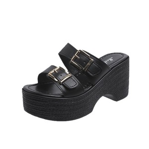 Nouvelles Sandales d'été à Talon Épais et Imprimé Léopard avec Boucle de Ceinture pour Femmes, Grande Taille - Product Image 5