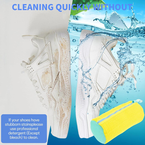 Sac de lavage pour chaussures en velours chenille à fibres moelleuses, avec fermeture éclair épaisse et logo personnalisé, lavable en machine - Product Image 2