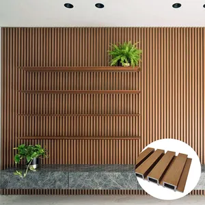 Modern linyi connector turkeys laminate ceiling tiles clad privacy decorative hollow ecological heat insulation wall wpc