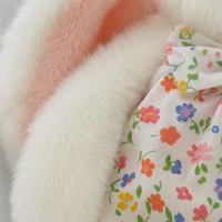 Peluche Lapin Ultra Doux Personnalisé en Gros, Modèle Floral avec Longues Oreilles et Nœud Assorti, Cadeau Premium pour Enfants