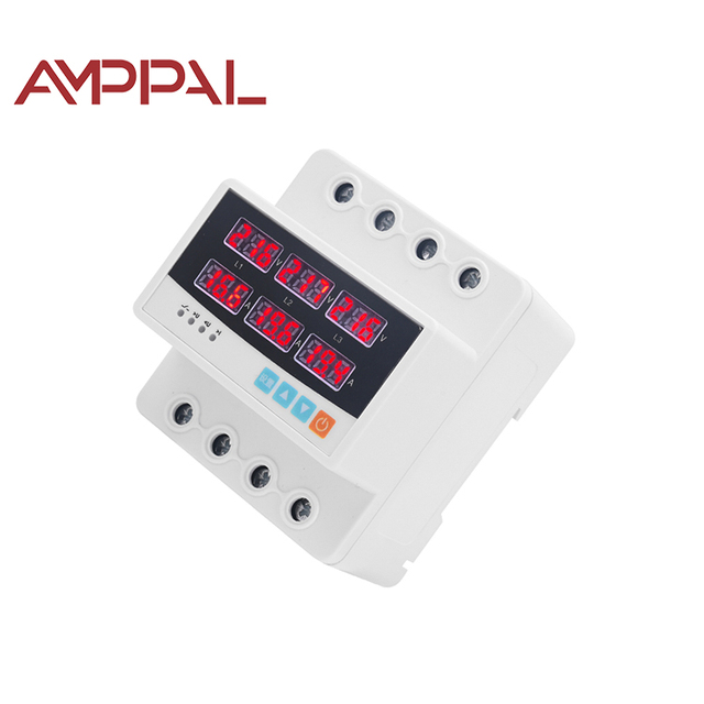 Uninterruptible Power Supply Phase Selector Tuya WiFi APP Switch Three-Phase Adjustable Overvoltage Overcurrent Protector AC