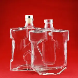 定制玻璃酒瓶英语字母形状玻璃瓶750毫升出售