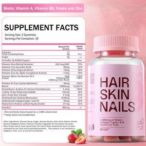 Gomitas <span class=keywords><strong>de</strong></span> Biotina para Cabello, Piel y Uñas con Sabor a Fresa, Suplementos <span class=keywords><strong>de</strong></span> Belleza y Salud para Adultos, Refuerzo del Bienestar, Inmunidad y Energía - Product Image 4