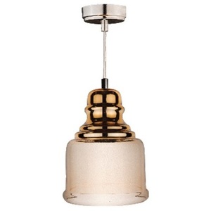 Lámpara Colgante de Cristal Dorado y Ámbar 1xE27, Diseño Moderno - Product Image 1