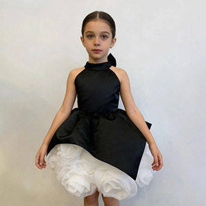 Платье-туника OUTONG для девочек в европейском и американском стиле, атласное, без рукавов, с бретелью через шею, для вечеринок, дней рождения и показов мод - Product Image 6