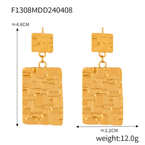 Pendientes chapados en oro de acero inoxidable Joker, diseño de fundición de perlas con sensibilidad, Nueva joyería - Product Image 5