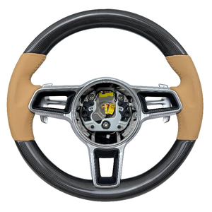 Volant en cuir et fibre de carbone personnalisé pour les modèles Porsche Panamera Cayenne Macan 718 <span class=keywords><strong>911</strong></span> 918 Taycan Boxster Cayman 991 - Product Image 6