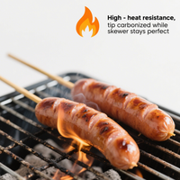 Brochettes de barbecue jetables en bambou biodégradable de haute qualité, brochettes en bambou pour la maison, les fêtes et les restaurants