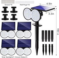 Projecteur solaire coloré pour extérieur, lampe LED de jardin, lumière de pelouse haute luminosité