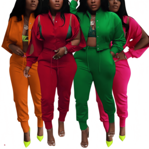 <span class=keywords><strong>Completo</strong></span> Autunno 2026 AL2: Cardigan a Maniche Lunghe Traforato e Pantaloni Jogger Abbinati, Set Due Pezzi <span class=keywords><strong>Casual</strong></span> da <span class=keywords><strong>Donna</strong></span> - Product Image 2