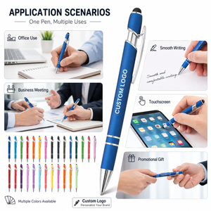 Aluminum Stylus Ballpoint <b>Pen</b> Custom Logo Soft Touch Metal <b>Pen</b> OEM ODM Promotional <b>Pens</b> For Wholesale Corporate Gifts Bulk Set - Product Image 4
