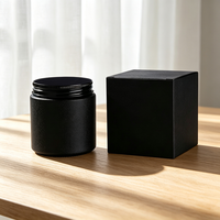 Frasco de vidrio negro mate para velas, con tapa metálica de rosca, varios tamaños, logotipo personalizado, recipiente vacío para hacer fragancias caseras, embalaje DIY