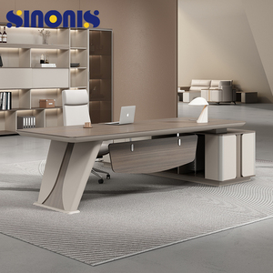 Sinonis High-end Modern Extendable Customized Wooden Office Furniture Set Executive Manager Desk Side Cabinet One-stop Matching - Product Image 2
