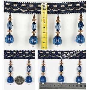 Nappa per tende da 12m con perline a forma di diamante in cristallo e pizzo, accessori decorativi europei per bordi di tavoli, disponibile in magazzino - Product Image 3