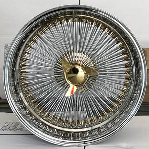 Jantes à rayons 20x8, déport standard, 96 rayons, en acier doré, avec spinner à trois barres et adaptateur - Product Image 4