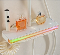 Ensemble de douche mural thermostatique à affichage numérique LED, avec pommeau de douche à effet pluie doux, barre coulissante et cartouche céramique - Pour salle de bain