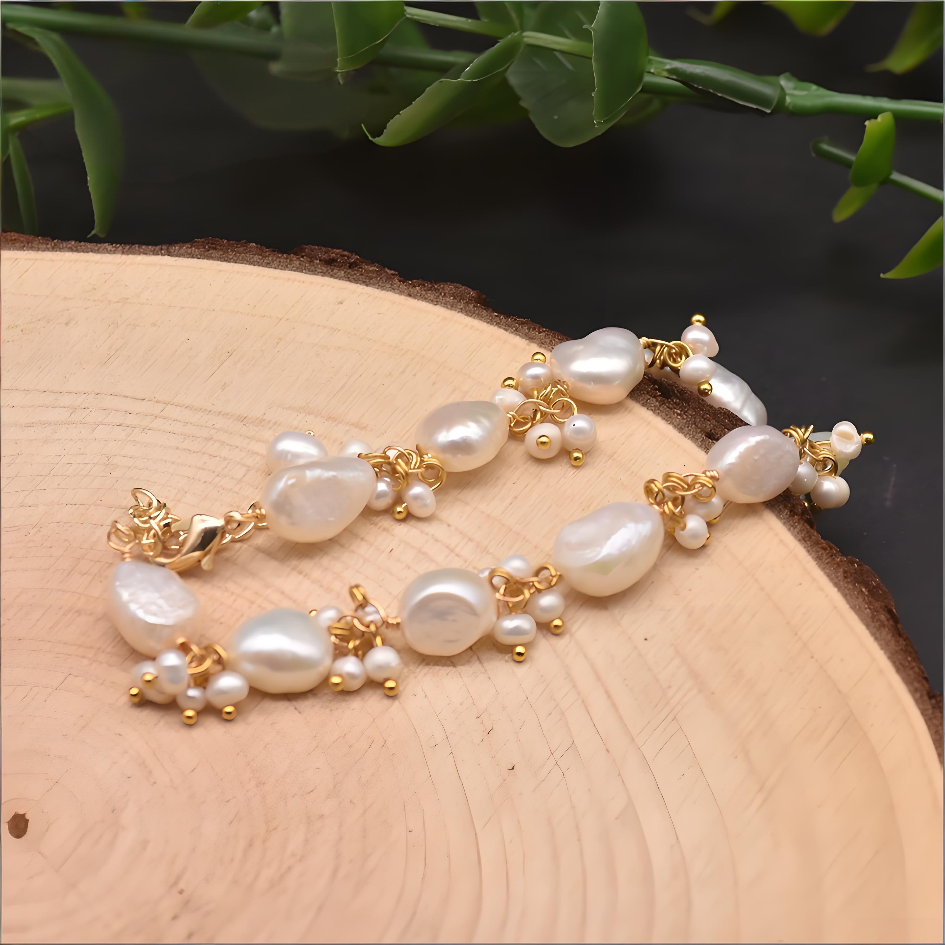 GB1007-2 Collier de perles irrégulières baroques