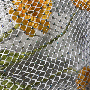 2022 Stretch Đàn Hồi Lưới May Vải Với Hotfix Crystal <span class=keywords><strong>Glass</strong></span> Rhinestone Net Lưới Cho Giày Phụ Kiện May Mặc - Product Image 3