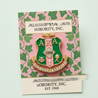 Épinglette en émail à lettres grecques décoratives, esthétique de sororité rose et verte, style preppy, vintage, minimaliste, pour l'émancipation, idéale comme cadeau ou accessoire vestimentaire
