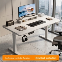 Bureau électrique à hauteur réglable en bois massif OEM 1600*600mm à moteur unique, bureau d'ordinateur intelligent, poste de travail pour la maison, le bureau et l'e-sport