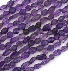 Natural Purple <b>Amethyst</b> Smooth Nugget Beads Gemstone Pebbles 5x6mm to 5x8mm 13 Inch Strand - Product Image 1