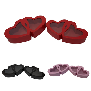 Spot (anpassbar) Hochwertige Doppelherz-Blumen <span class=keywords><strong>box</strong></span> <span class=keywords><strong>2</strong></span>-teilige Sets PVC-Fenster Herz-Geschenk <span class=keywords><strong>box</strong></span> Verpackungs <span class=keywords><strong>box</strong></span> zum Valentinstag - Product Image 2