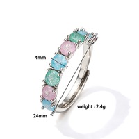 Nouvel ensemble de bijoux boucles d'oreilles et bague en zircon coloré au design tendance, simple, délicat et haut de gamme