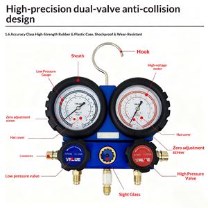 एयर कंडीशनर रेफ्रिजरेटर डुअल गेज r134 एसी और रेफ्रिजरेटर रेफ्रिजरेटर रिलैंट रिचार्ज और लिक्विड फ्रीऑन टूल किट - Product Image 3