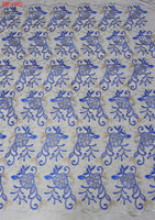 Tissu en dentelle de tulle brodé de fleurs colorées, pur, personnalisé, pour vêtements et robes, vente en gros