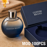 Parfum Personnalisé Marque Privée Homme, Fragrance Boisée, Flacon Rond, Qualité Designer Originale, Logo Personnalisé, Parfum EDP pour Femme et Homme
