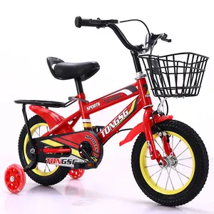 Sepeda anak Perempuan 12 14 16 18 inci, sepeda bingkai baja karbon dengan roda latihan berkedip