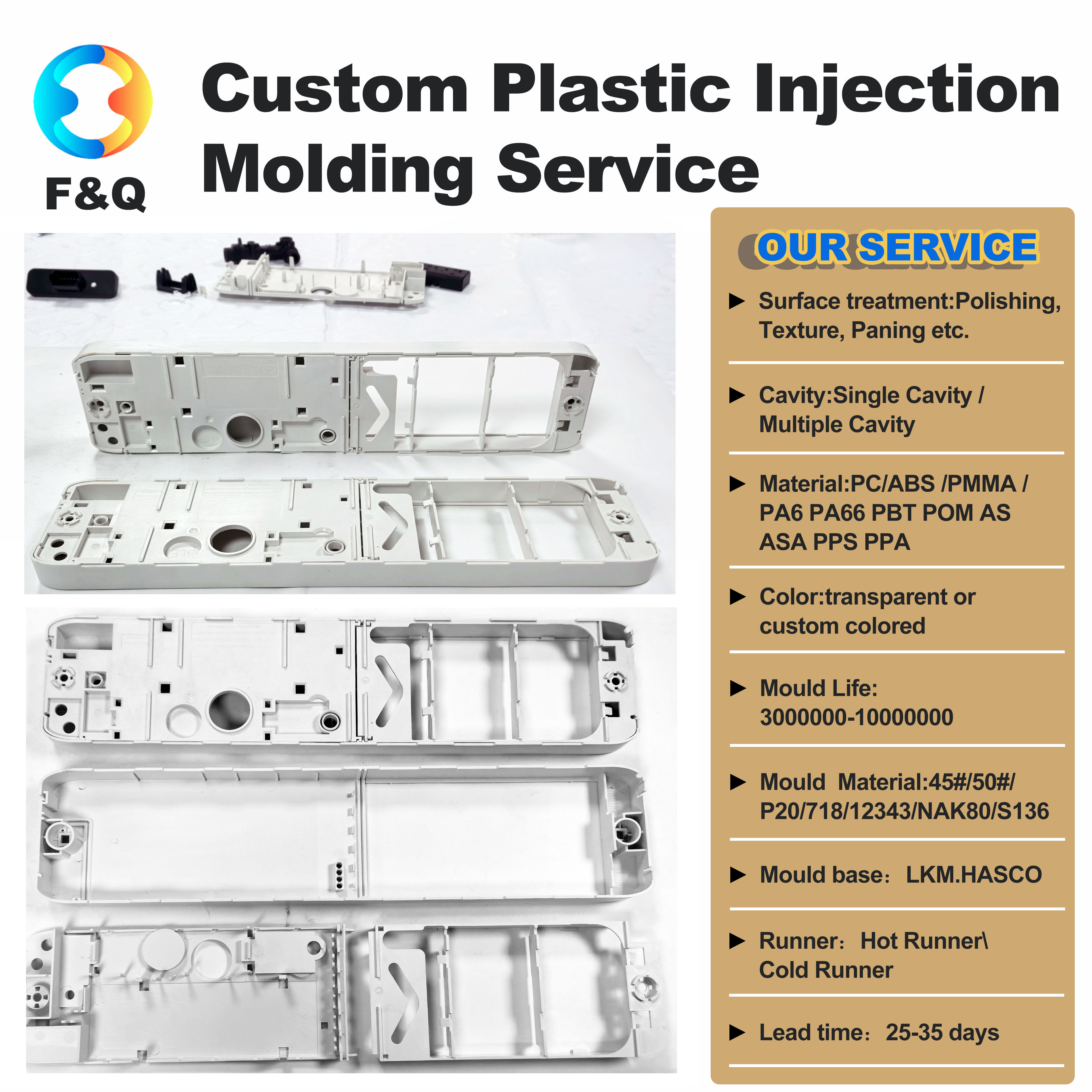 Custom High Precision Plastic Parts Manufacture Injection Molding Mould Plastic Casting Injection Mold Service