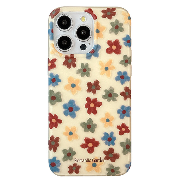 Wholesale Ins Korean Vintage Oil Painting Flower Double Layer Cover For Iphone17Promax 16 15 14 13