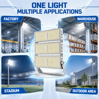Projecteur LED extérieur 600W 720W avec support rotatif pour éclairage de zone aéroportuaire, portuaire, stade, poteau