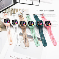 Reloj Deportivo Electrónico para Niños 2024, Unisex, Digital, Pantalla Grande Cuadrada, LED, Plástico, Correa de Silicona y Goma, Reserva de Energía para Estudiantes