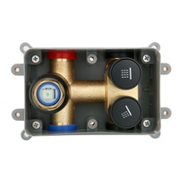 Mitigeur de douche thermostatique encastré chaud/froid avec inverseur, mitigeur de douche de bain encastré mural à jet de pluie rond ou carré