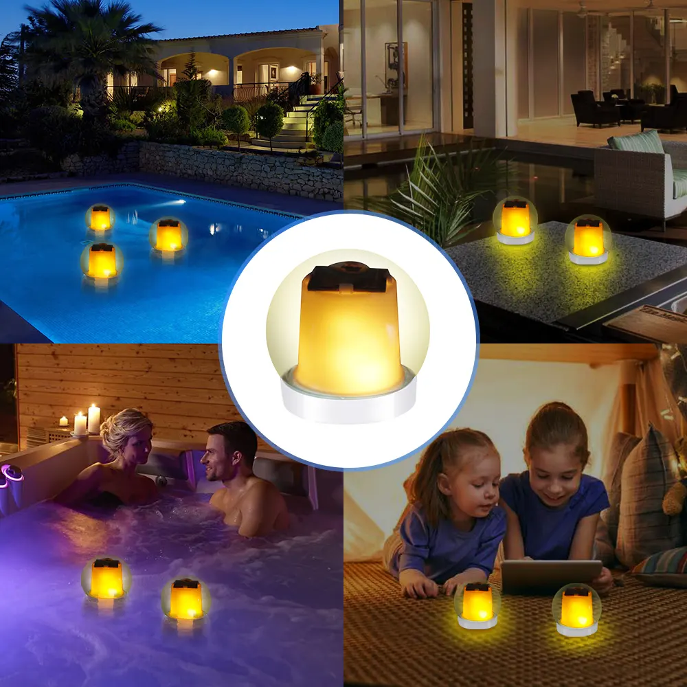 Drijvende Zwembad Vlam Led-Balverlichting Waterdicht Licht Hot Tub Badkuip Nachtlampje Voor Vijver Fontein Tuin Gazon Party Decor