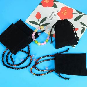 Hot Pendant Bracelet Souvenir Wedding Gift Jewelry Storage Packaging Reusable Black Velvet <b>Drawstring</b> Bag - Product Image 5