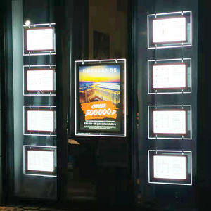 Siêu mỏng rõ ràng khung không khung quảng cáo Acrylic Led pha lê hộp Đèn <span class=keywords><strong>A4</strong></span> hiển thị khung Áp phích - Product Image 1